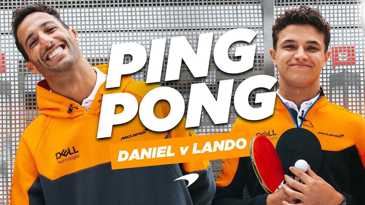 image 0 Daniel Ricciardo And Lando Norris Attempt The Ping Pong Challenge