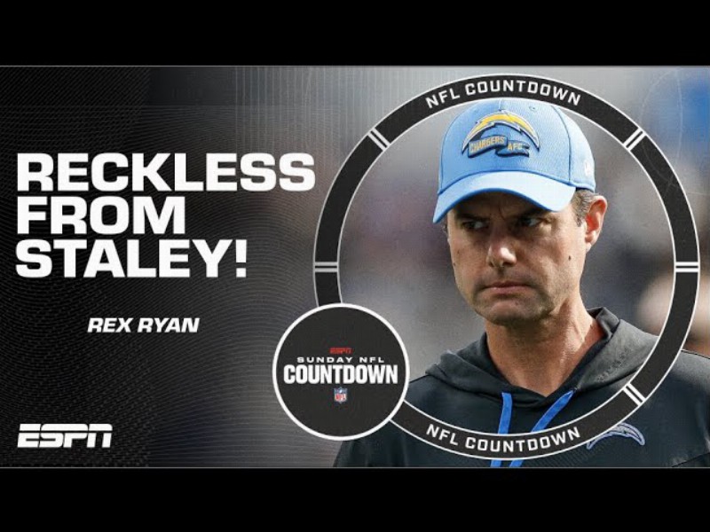 Rex Ryan Calls Brandon Staley Reckless! 🤯 : Nfl Countdown