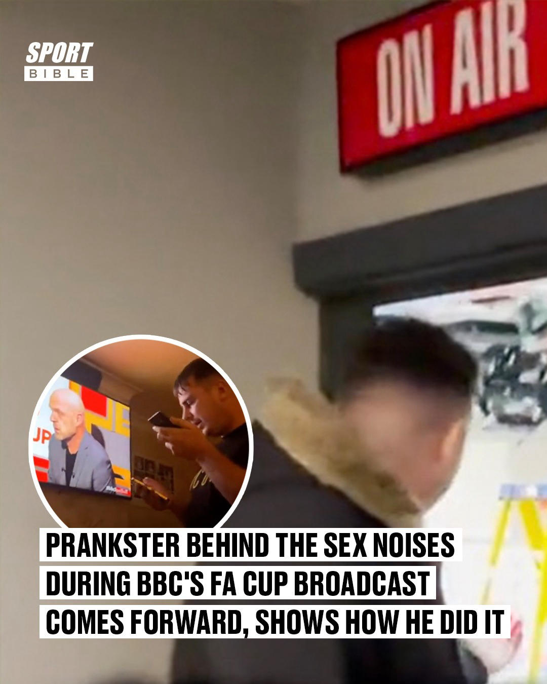 SPORTbible - The man responsible for the incredible sex noise prank on the BBC has come forward, sho
